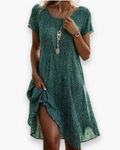 Robe midi d'été d'esprit vintage, verte, du S au 3XL, vert