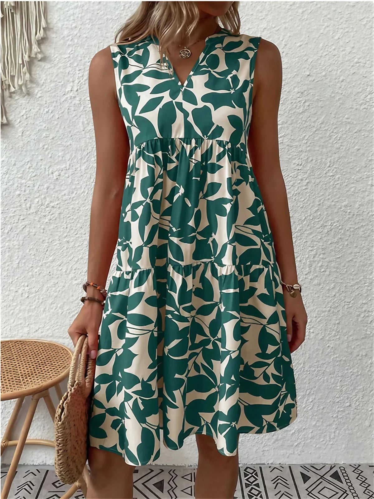 Robe courte à épaule nue pour l'été, quatre coloris, vert