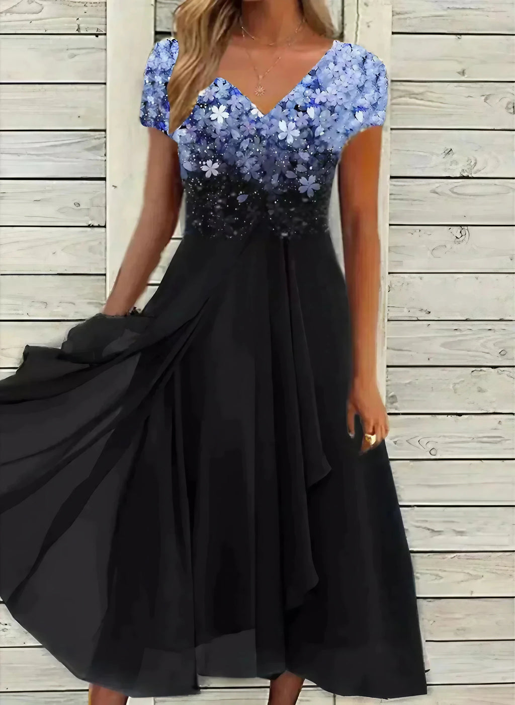 Robe midi en mousseline pour soirée et mariage, six coloris