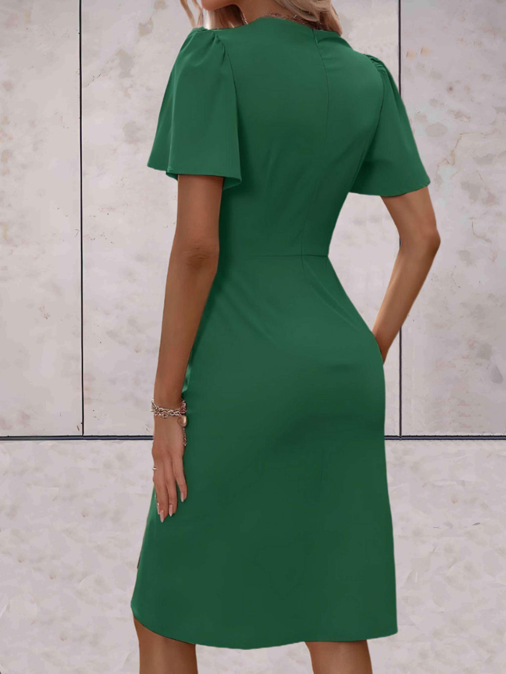 Robe portefeuille femme à col V, coupe croisée réglable