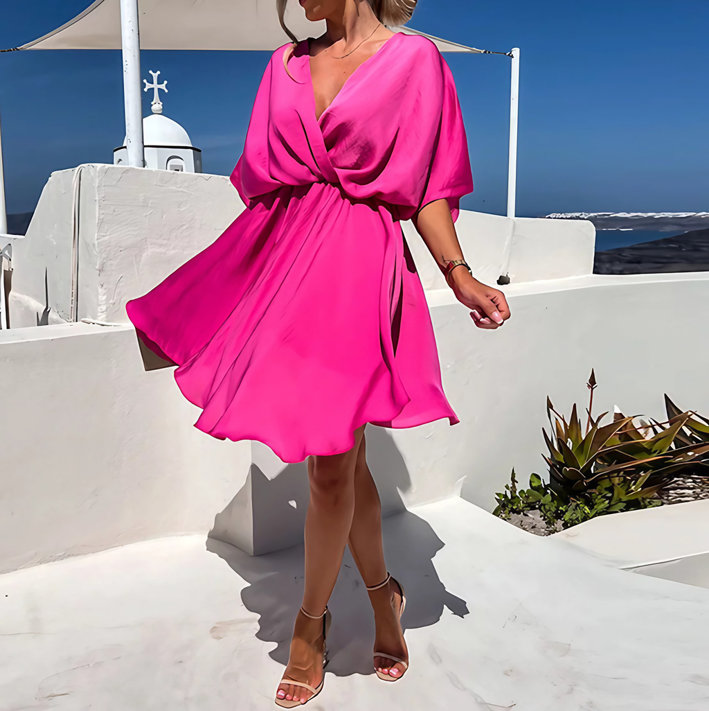 Robe femme à manches longues pour le printemps, quatre coloris, rose
