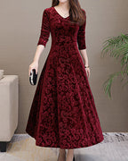Robe trapèze femme évasée, rouge ou noire, du XS au 3XL, rouge