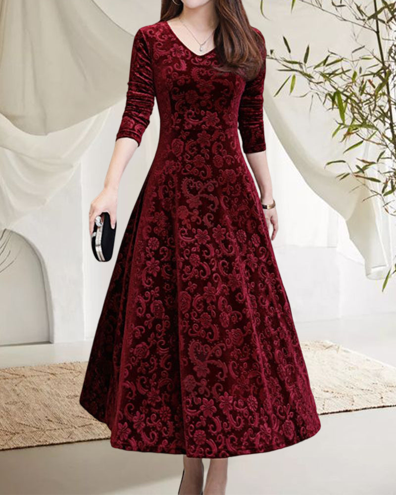 Robe trapèze femme évasée, rouge ou noire, du XS au 3XL