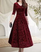 Robe trapèze femme évasée, rouge ou noire, du XS au 3XL