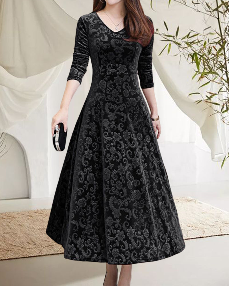 Robe trapèze femme évasée, rouge ou noire, du XS au 3XL