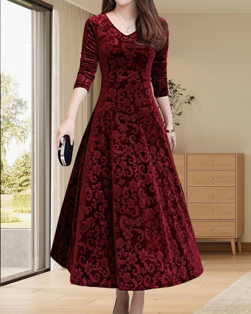 Robe trapèze femme évasée, rouge ou noire, du XS au 3XL