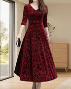Robe trapèze femme évasée, rouge ou noire, du XS au 3XL