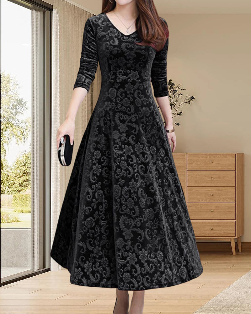 Robe trapèze femme évasée, rouge ou noire, du XS au 3XL