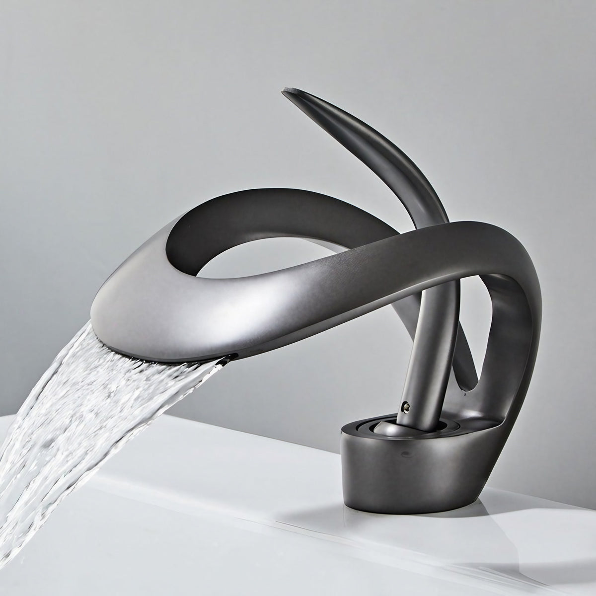 Mitigeur de lavabo à bec cascade en laiton, monocommande