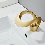 Mitigeur de lavabo à bec cascade en laiton, monocommande
