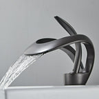Mitigeur de lavabo à bec cascade en laiton, monocommande