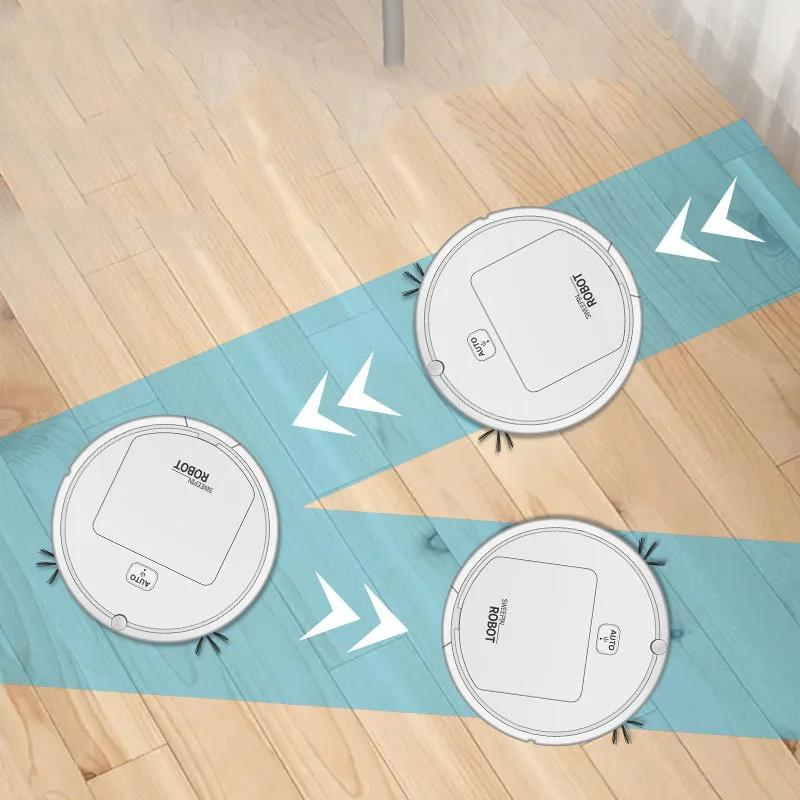 Robot aspirateur laveur 3 en 1 compact, rechargeable par USB