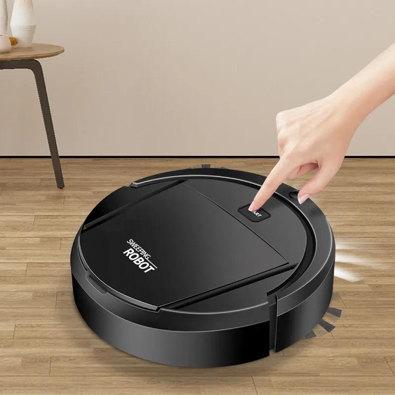 Robot aspirateur laveur 3 en 1 compact, rechargeable par USB