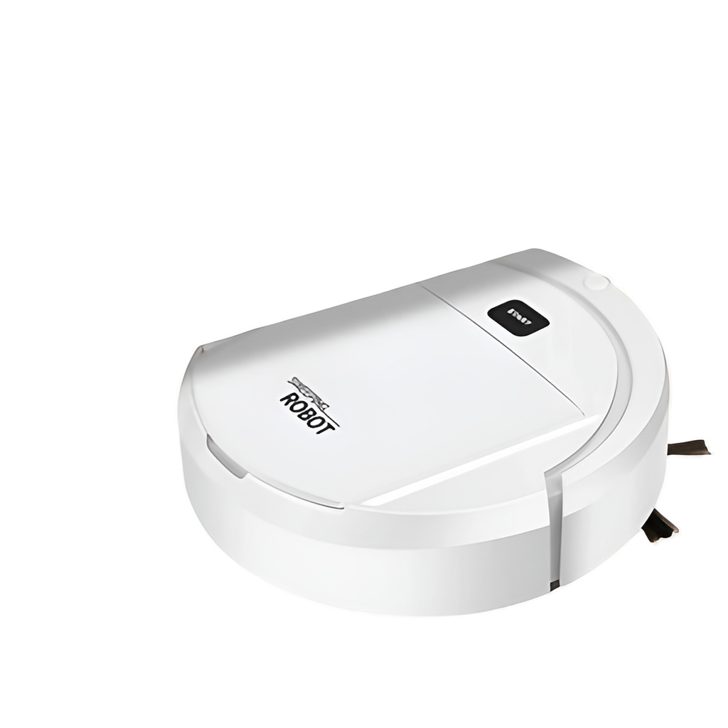 Robot aspirateur laveur 3 en 1 compact, rechargeable par USB, blanc