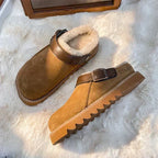 Sabots chauds femme à doublure douce, marron ou marron foncé