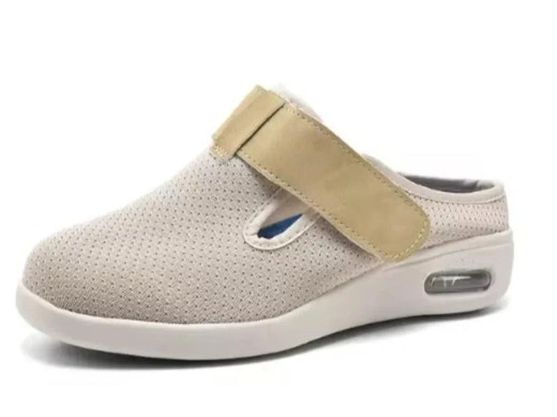 Sabots orthopédiques mixtes en maille, semelles amovibles, beige