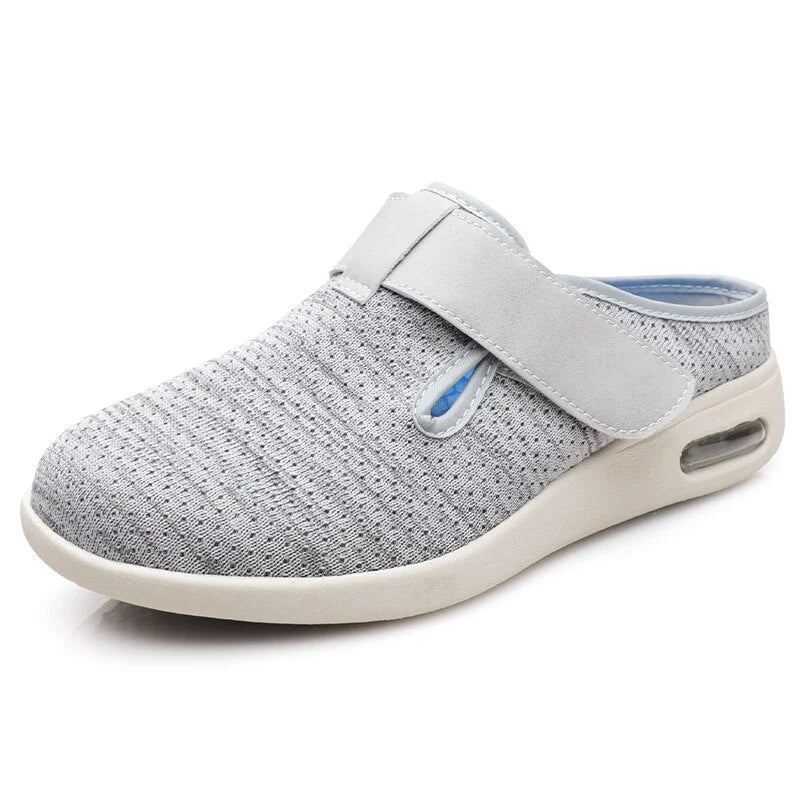 Sabots orthopédiques mixtes en maille, semelles amovibles, gris clair