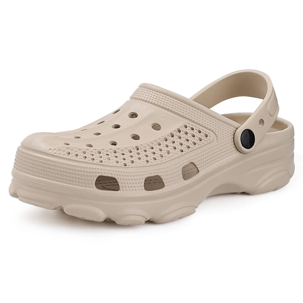 Sabots perforés unisexe à semelle antidérapante, six coloris, kaki