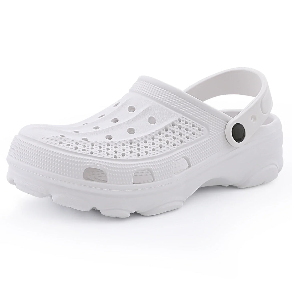 Sabots perforés unisexe à semelle antidérapante, six coloris, blanc