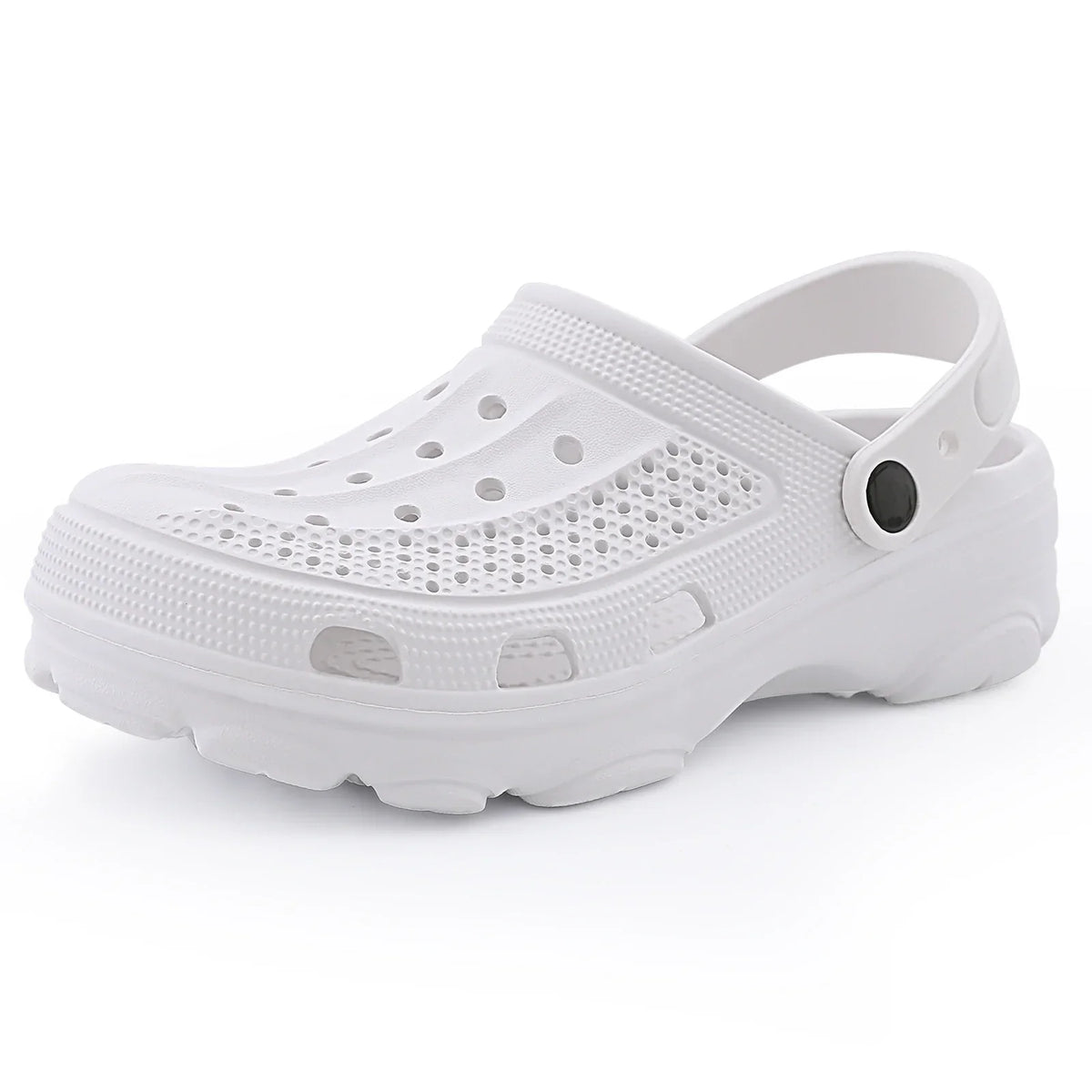 Sabots perforés unisexe à semelle antidérapante, six coloris, blanc