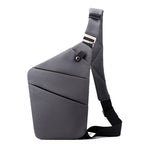 Sac bandoulière antivol à poches cachées, épaule droite ou gauche, gris foncé, épaule droite