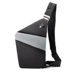 Sac bandoulière antivol à poches cachées, épaule droite ou gauche, noir et gris, épaule droite