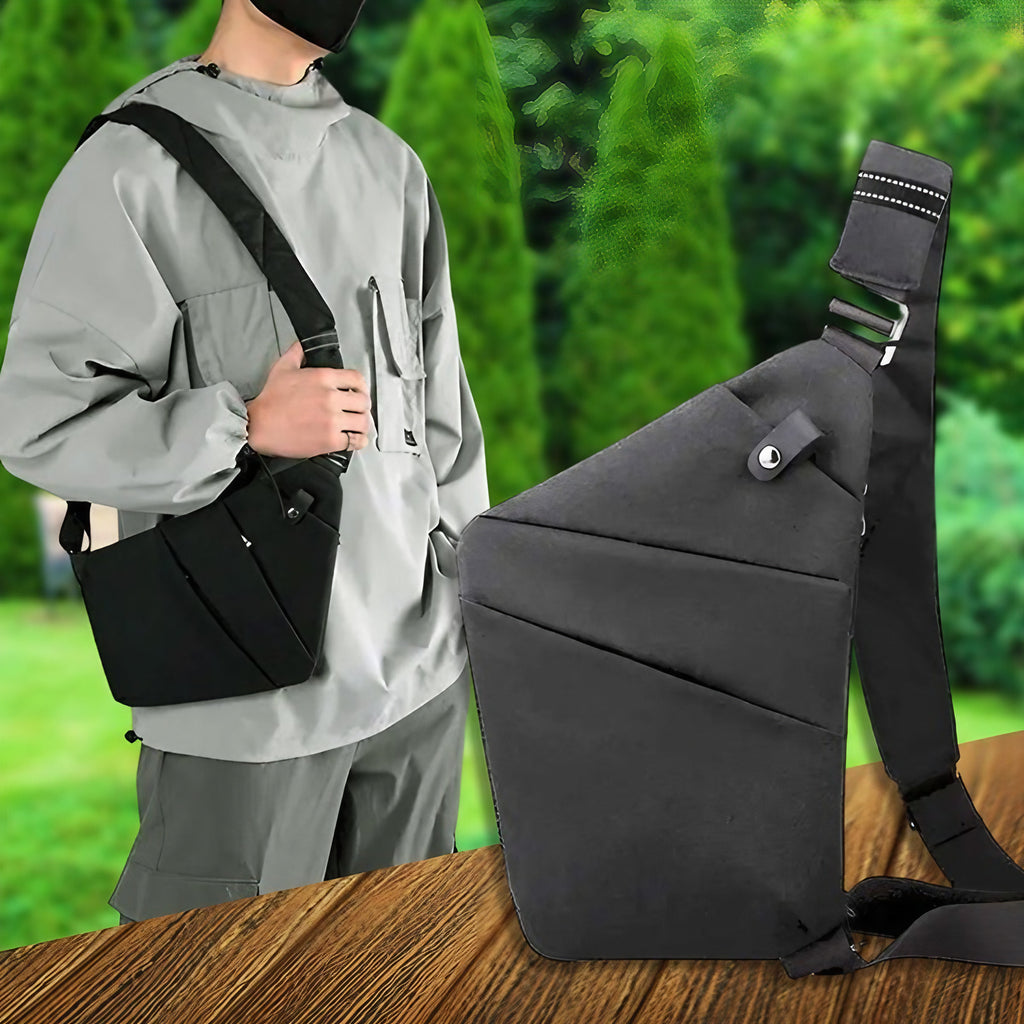 Sac bandoulière antivol à poches cachées, épaule droite ou gauche