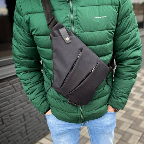 Sac bandoulière antivol à poches cachées, épaule droite ou gauche