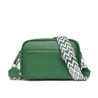 Sac bandoulière femme à compartiments, bandoulière réglable, vert