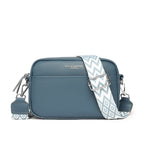 Sac bandoulière femme à compartiments, bandoulière réglable, bleu