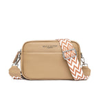 Sac bandoulière femme à compartiments, bandoulière réglable, kaki