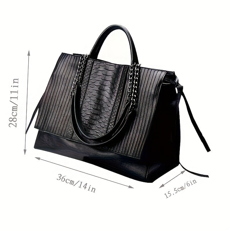 Grand sac bandoulière femme noir à compartiments, format ordinateur