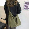 Grand sac bandoulière en toile, format ordinateur, quatre coloris, vert