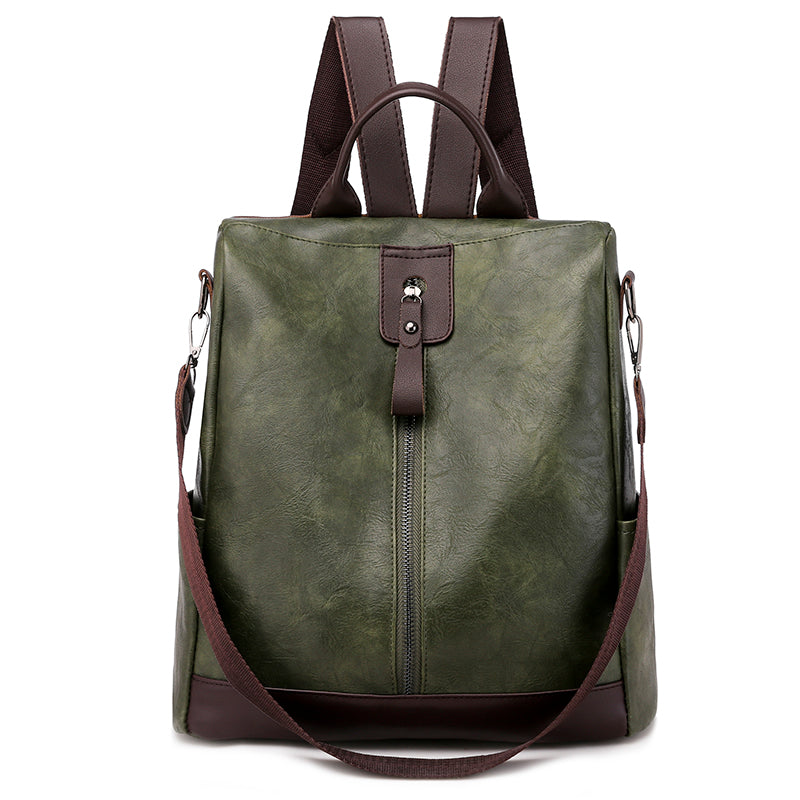 Sac à dos femme convertible en sac porté épaule, quatre coloris, vert