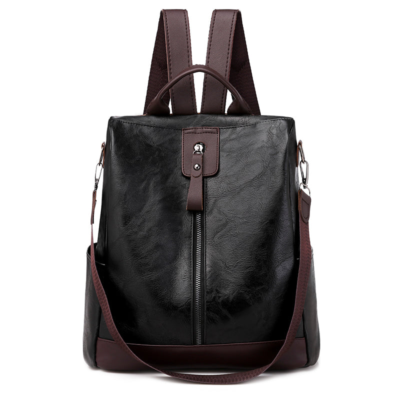 Sac à dos femme convertible en sac porté épaule, quatre coloris, noir