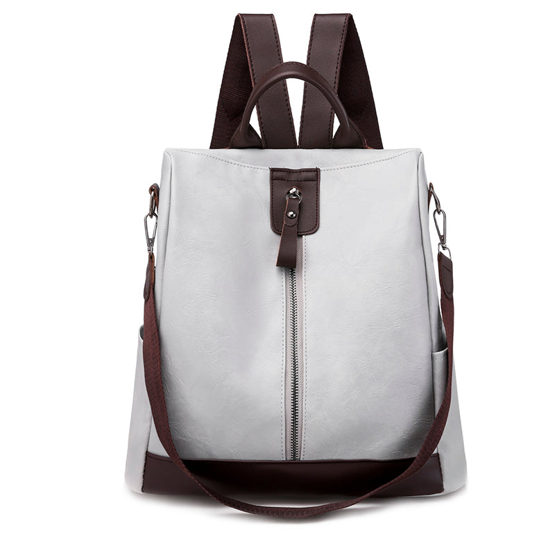 Sac à dos femme convertible en sac porté épaule, quatre coloris, gris clair