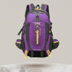 Sac à dos de randonnée 40 L résistant à l'eau, dos rembourré, violet