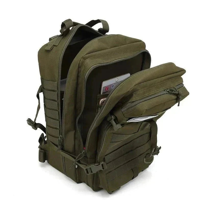 Sac à dos imperméable 50 litres en nylon, trois compartiments