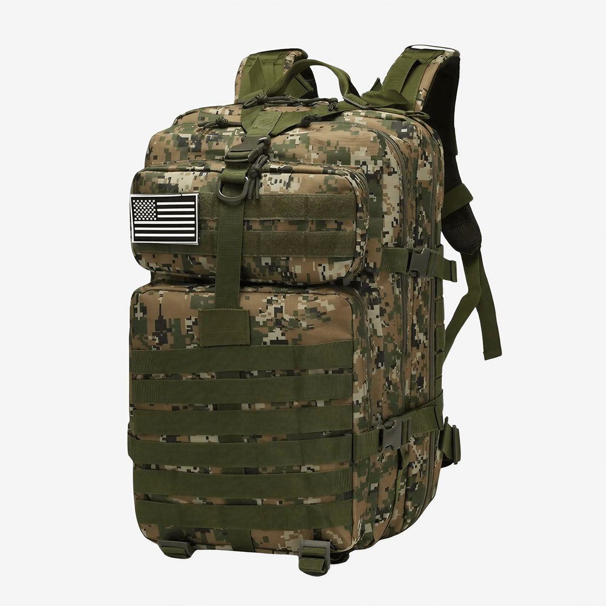 Sac à dos imperméable 50 litres en nylon, trois compartiments, camouflage 3