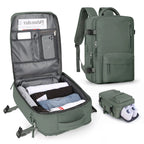 Sac à dos imperméable pour ordinateur 14 pouces, port USB, vert