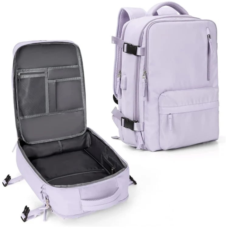 Sac à dos imperméable pour ordinateur 14 pouces, port USB, pourpre