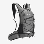 Sac à dos léger 15 litres pour randonnée et vélo, dos aéré, gris