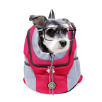 Sac de transport pour chat ou petit chien, porté dos ou ventre, fuchsia
