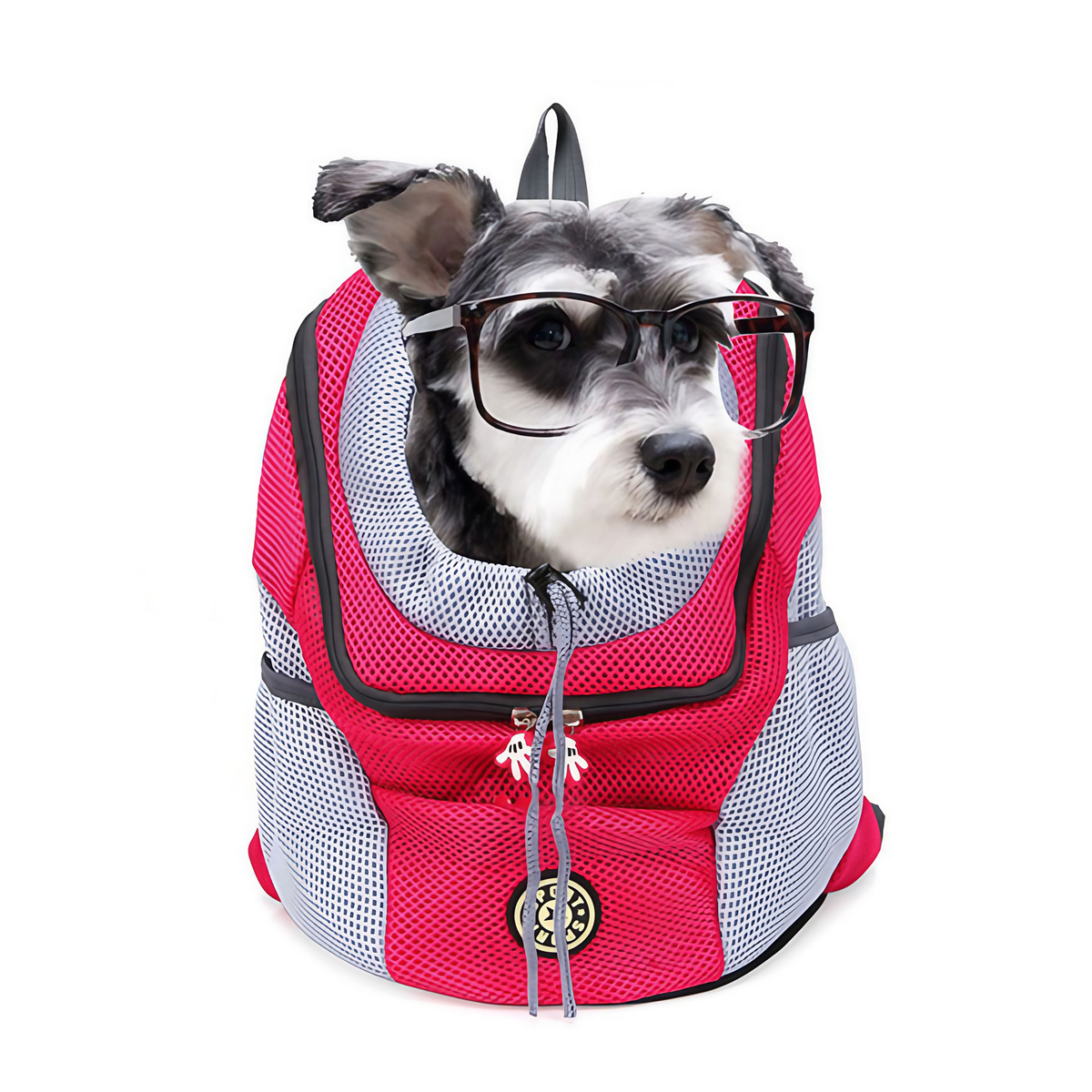 Sac de transport pour chat ou petit chien, porté dos ou ventre, fuchsia