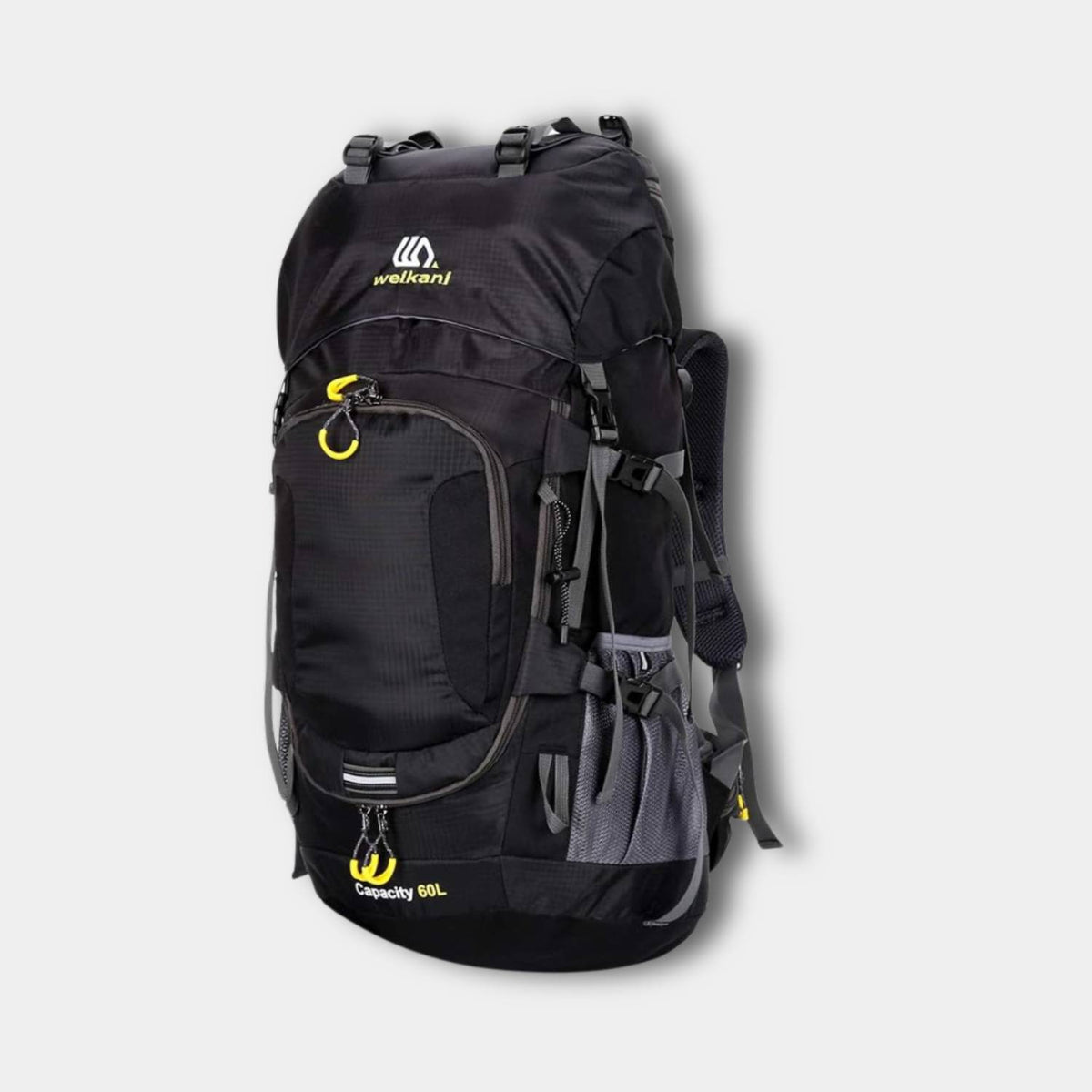 Sac à dos de randonnée en tissu étanche, grande capacité, noir
