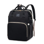 Sac à langer 3 en 1, sac à dos transformable en lit nomade, noir