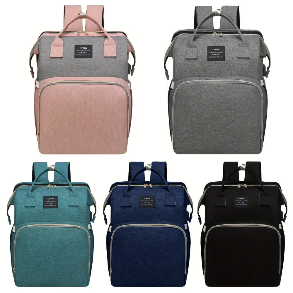 Sac à langer 3 en 1, sac à dos transformable en lit nomade