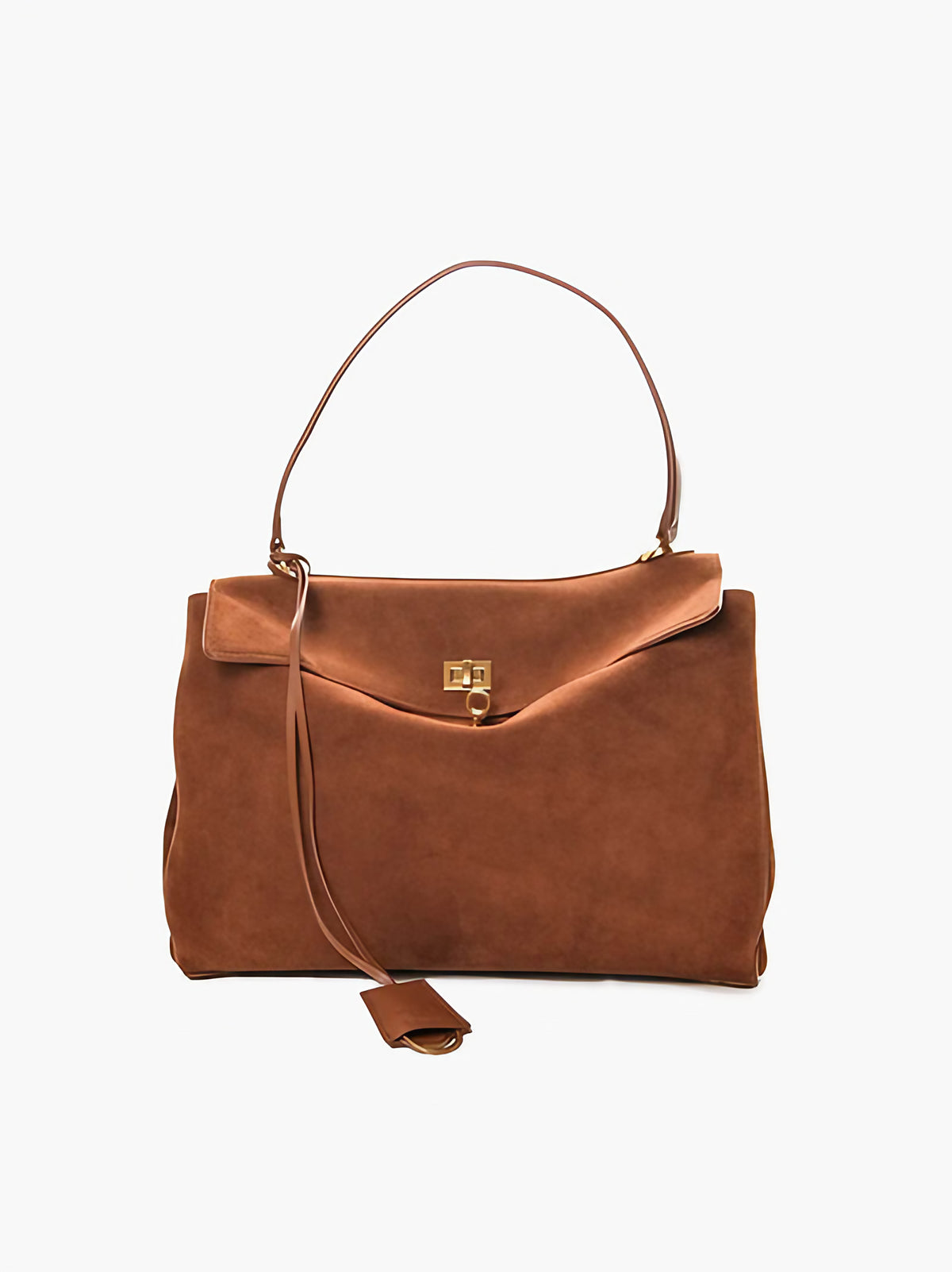Sac à main femme à fermeture dorée, bandoulière réglable, marron clair