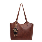 Sac à main femme zippé avec bijou de sac amovible, marron
