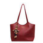 Sac à main femme zippé avec bijou de sac amovible, rouge
